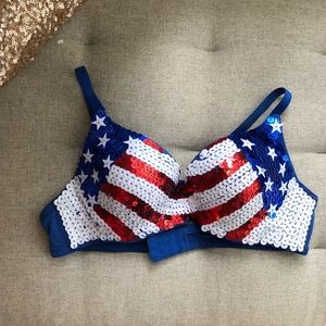 American Flag Sequin Bra! 🇺🇸